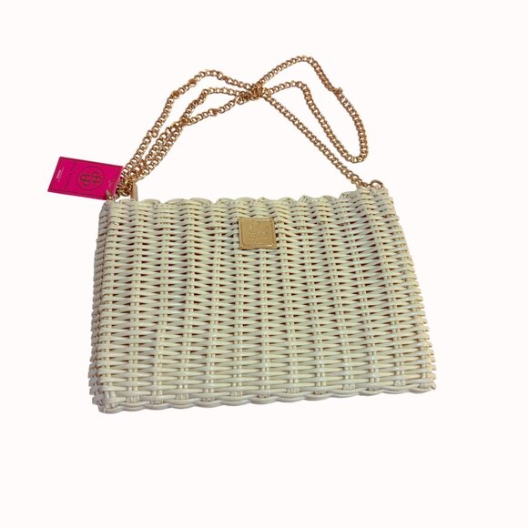 Simply Southern Key Largo Crossbody Cream Gold Tone Chain Strap Purse Summertime - Picture 16 of 16